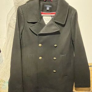 Tommy Hilfiger size 10 black pea coat